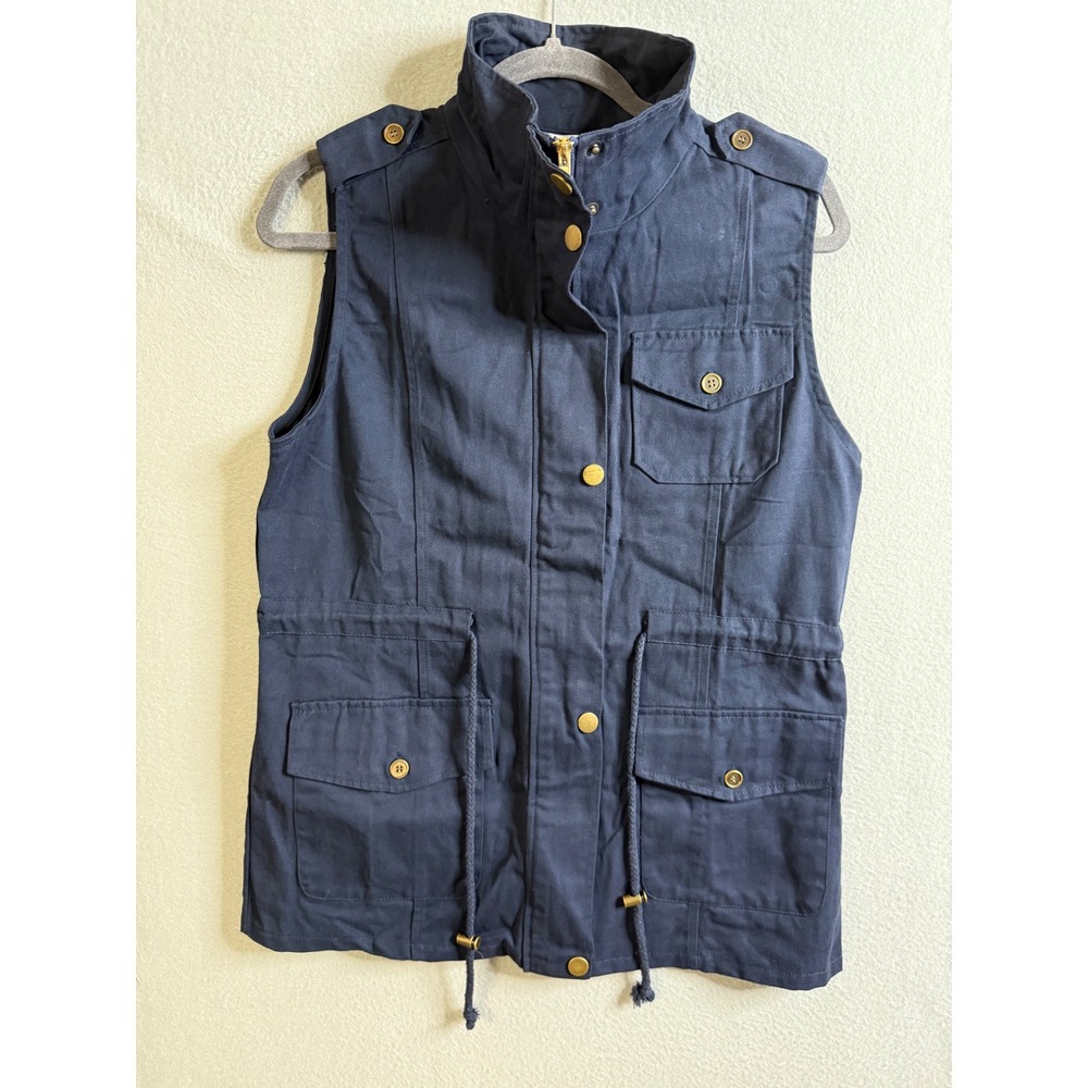 Qearal Utility Vest Women's Small Military Anorak‎ Drawstring Sleeveless NWT